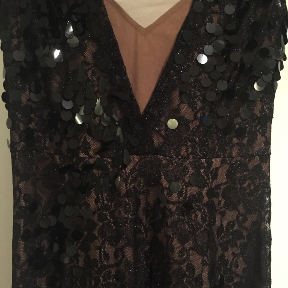 SOLD Tracy Reese Metallic Lace Midi Dress - Picture 4 of 6
